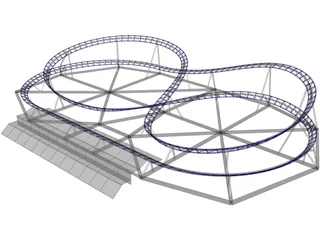 Roller Coaster 3D Model preview