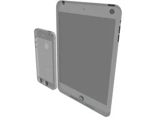 Apple iPad Mini and iPhone 5 3D Model preview