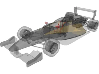 Formula 2000 Racing Car 3D Model preview