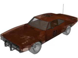 Dodge Charger General Lee (1969) 3D Model preview
