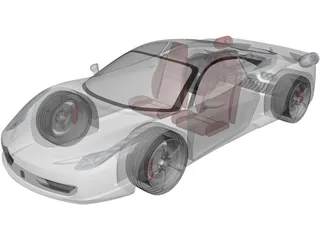 Ferrari 458 Italia 3D Model preview