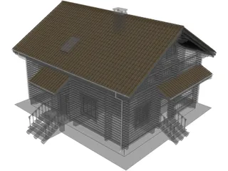 Wood House 3D Model preview