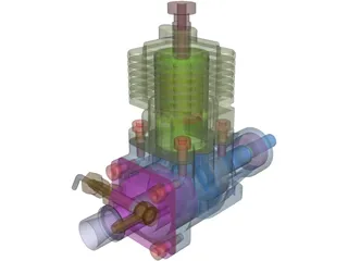 Ethanol RC Auto Combustion Engine 3D Model preview