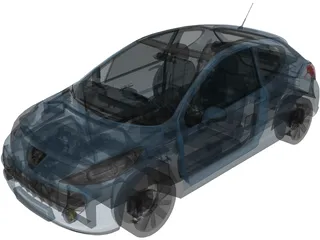 Peugeot 207 3-Door (2006) 3D Model preview
