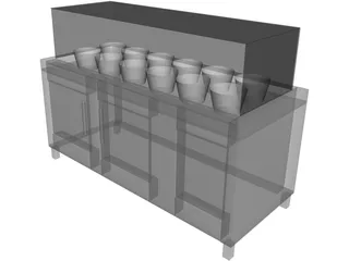 Frozen Yogurt Topping Fridge Display 3D Model preview