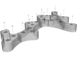 Vibia Ameba Pendant Modular Light 3D Model preview