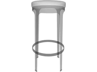 High Metal Barstool 3D Model preview