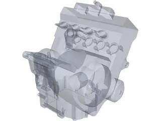 Honda CBR600RR Engine (2007) 3D Model preview