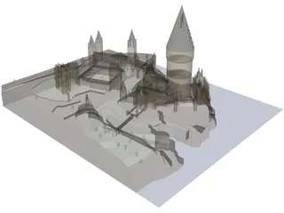 Hogwarts School of Witchcraft and Wizardry 3D Model preview