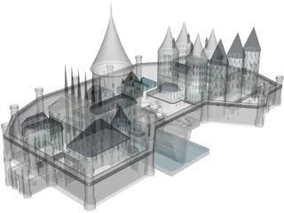 Castle Medieval Old 3D Model preview