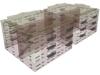 Block House 3D Model preview