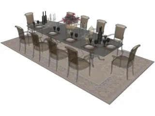 Tables and Chairs 3D Model preview