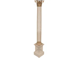 Corinthian Column 3D Model preview