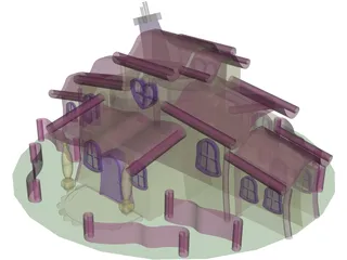 Minnie Mouse Cartoon House 3D Model preview