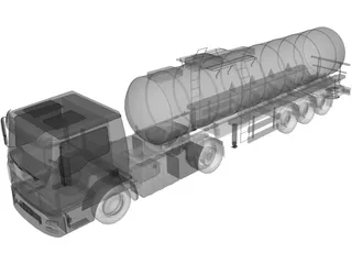 Man Truck Tank 3D Model preview