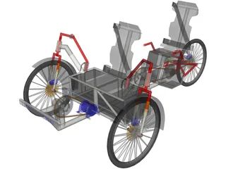 Human Power Hybrid Vehicle 3D Model preview