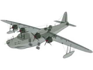 Kawanishi H8K Emily 3D Model preview