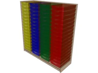 Column Tray Unit 3D Model preview