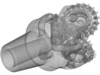Tricone Oil Drill Bit 3D Model preview
