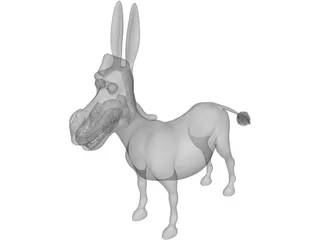 Donkey Cartoon 3D Model preview