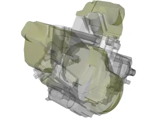 Aprilia RXV 550 V-Twin Engine 3D Model preview