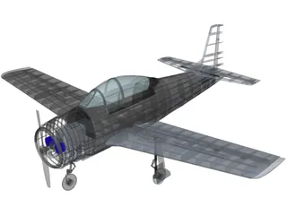 North American T-28 Trojan RC Airplane 3D Model preview