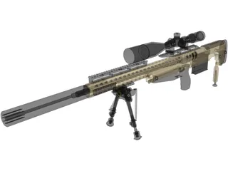 .338 Lapua Magnum Bullpup SD 3D Model preview
