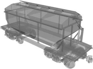 Wagon Open Lid 3D Model preview