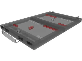 Backgammon Board 3D Model preview