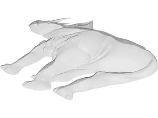Rhino Staring Relief 3D Model preview