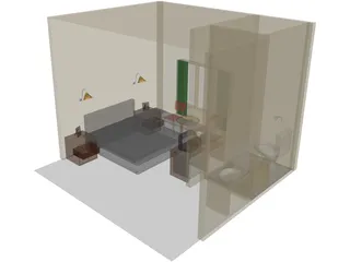 Hotel Room 3D Model preview