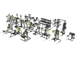 Gym Set Strenght 3D Model preview