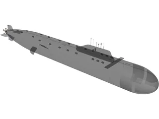 Yasen Class Russian Submarine 3D Model preview