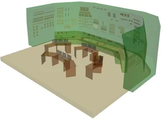 Nuclear Factory Control Room 3D Model preview