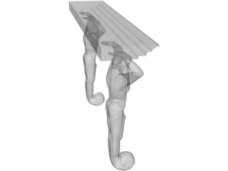 Atlantid Fireplace Supports 3D Model preview