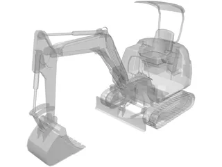 Komatsu Mini Excavator 3D Model preview