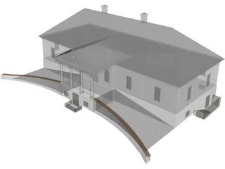 Halasz Moricz Mansion Dabas Hungary 3D Model preview