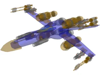 X-Wing Plane 3D Model preview