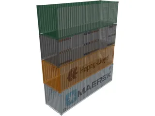 Shipping Containers 3D Model preview