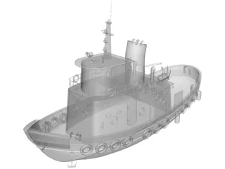 Tug Boat 3D Model preview