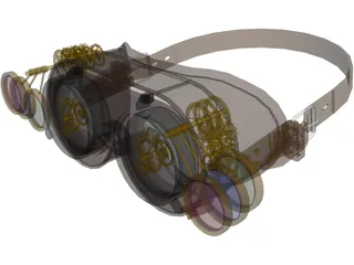 Steampunk Goggles 3D Model preview