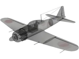 A6M Zero Navy Camo 3D Model preview