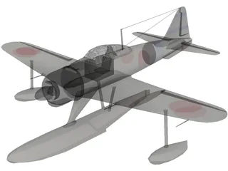 A6M Rufe Navy Camo 3D Model preview