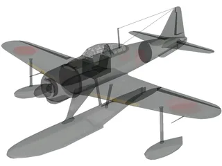 A6M Rufe Ground Camo 3D Model preview