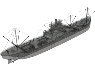 Japanese Merchant Ship 3D Model preview