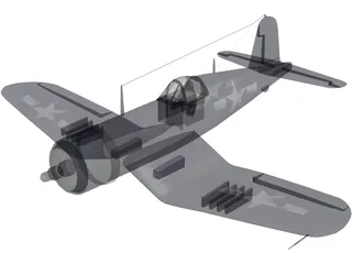 Vought F4U Corsair 3D Model preview