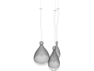 Bird Cage Ceiling Lamp 3D Model preview