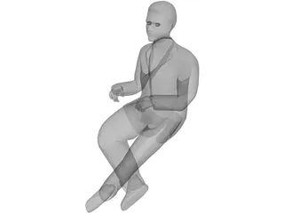 Man Sitting 3D Model preview