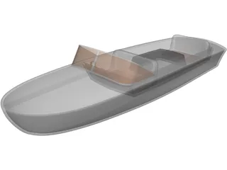 Delfin Fiber-Glass Boat 3D Model preview