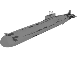 Typhoon-class Submarine 3D Model preview